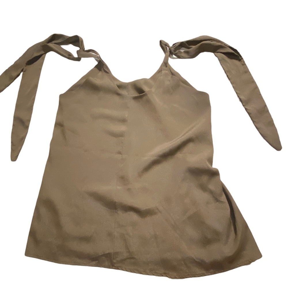 Judith March V-neck Tank Shoulder ties Brown Small